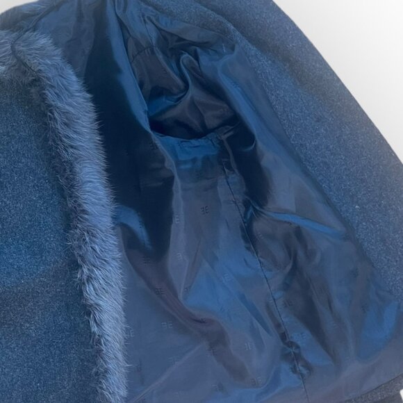 VTG Gray Fur Cardigan with Soft Fur Trim Small - Picture 8 of 8